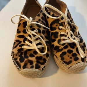 Leopard Print Suede JCrew Espadrille Sneakers